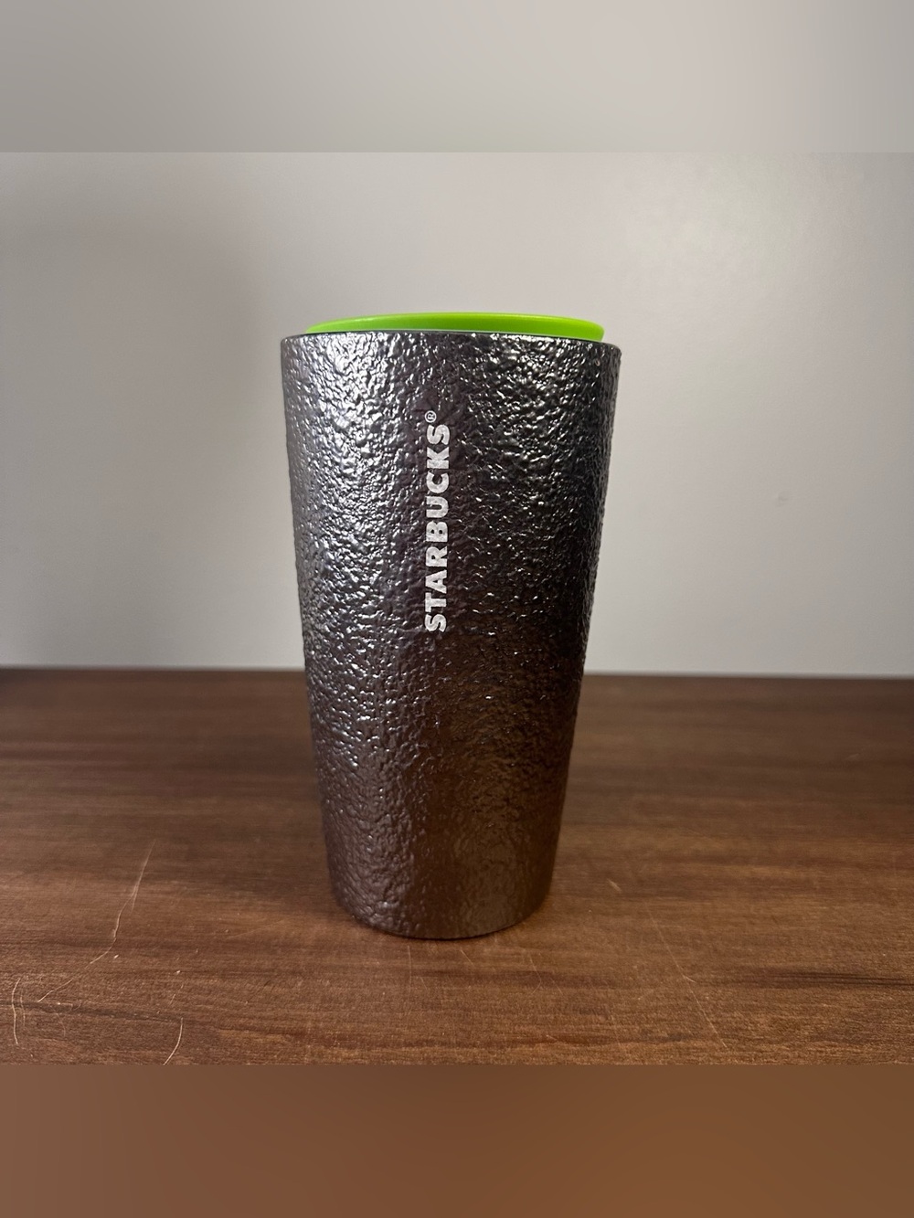 Starbucks 2023 Holiday Silver Metallic Foil Hammered Ceramic Travel Tumbler Mug